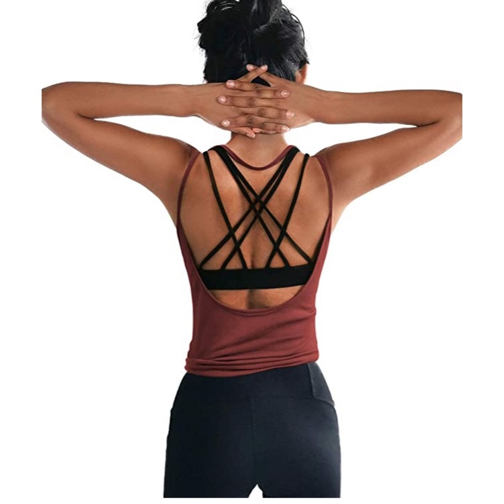 Sexy deep red workout top